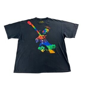 Rock Icons Jimi Hendrix Tie Dye Graphic T Shirt XL-EG Black 2009 Near Vintage